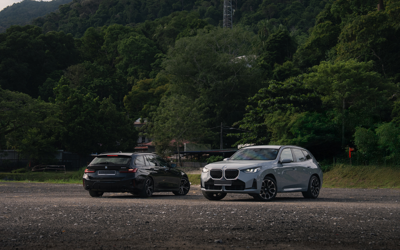 two petrol cars parked side by side