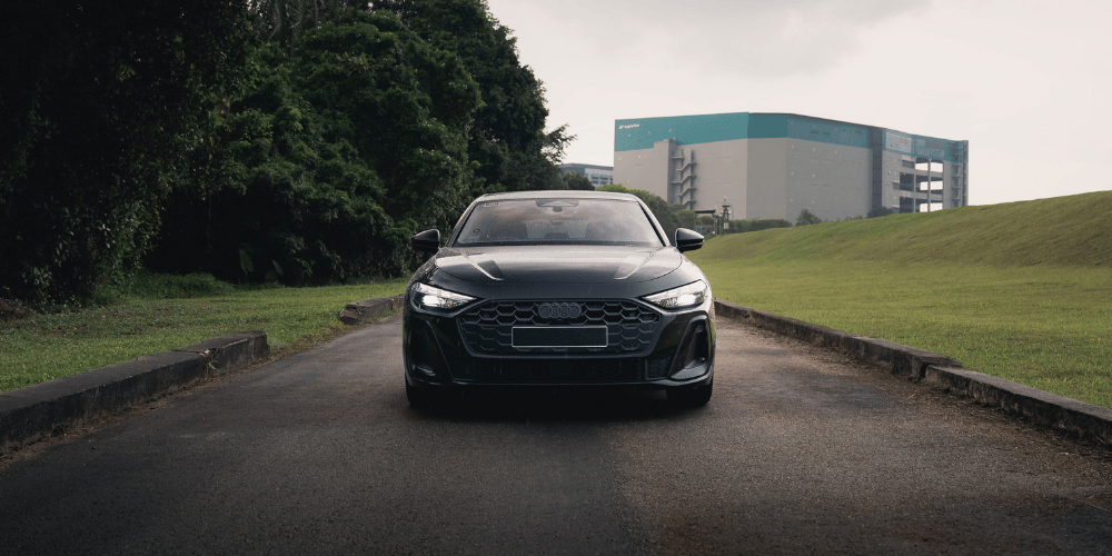 Black Audi front view